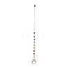 Mixed Natural Gemstone Drowsing Pendulums with Chakra Handmade Lampwork Evil Eye & Brass Sun PALLOY-JF01974-3