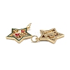 Christmas Themed Brass Micro Pave Cubic Zirconia Pendants X-ZIRC-L101-05G-3