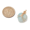 Natural Flower Amazonite Copper Wire Wrapped Pendants PALLOY-JF03309-01-2