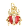 Brass Micro Pave Clear Cubic Zirconia Pendants KK-F938-22B-G01-1