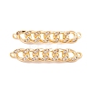Brass Pave Clear Cubic Zirconia Connector Charms KK-S376-05G-1