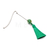 Metal Bookmark Gift with Polyester Tassel Big Pendant Decorations AJEW-JK00167-01-1