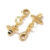 Bees Brass Micro Pave Cubic Zirconia and Enamel Pendant Decorations KK-T083-01J-G-2