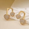Brass & Clear Cubic Zirconia Stud Earrings WG03CED-02-1