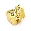 Rack Plating Brass Micro Pave Cubic Zirconia European Beads LS-KK-Z081-11-2