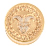 Golden Tone Round Wax Seal Brass Stamp Heads AJEW-S087-02G-01-2