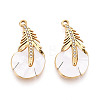 304 Stainless Steel & Enamel & Rhinestone Pendants STAS-T073-66A-G-1