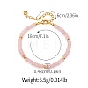 Handmade Natural Rose Quartz Rondelle Beaded Bracelets with 304 Stainless Steel End Chains XL9343-5-2
