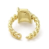 Brass Pave Cubic Zirconia Open Cuff Rings RJEW-M170-14G-3