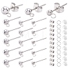 SOFPLATE 150Pcs 3 Size 202 Stainless Steel Ball Stud Earring Findings STAS-SP0001-53-1