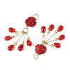 Synthetic Coral & Glass Beaded Pendants PALLOY-JF05966-2