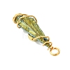 2Pcs Electroplated Natural Quartz Crystal Dyed Copper Wire Wrapped Pendants PALLOY-JF03169-01-5