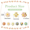 30Pcs 6 Colors Light Gold Tone Alloy Enamel Beads ENAM-YW0008-31-3