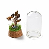 Natural Tiger Eye Chips Money Tree in Dome Glass Bell Jars with Wood Base Display Decorations DJEW-K030-02D-3