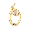 Brass Micro Pave Clear Cubic Zirconia Charms KK-D289-66G-O-1
