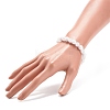 Natural Gemstone & Synthetic Crackle Quartz Round Beaded Stretch Bracelet for Women BJEW-JB08528-3