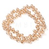 Electroplate Glass Beads Strands X-EGLA-D030-17I-2