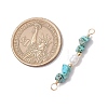 Dyed Natural Howlite Chip & Natural Cultured Freshwater Pearl Rice Beaded Connector Charms PALLOY-JF03707-07-2