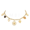 304 Stainless Steel & Resin Multi-Pendant Bib Necklaces for Women SA-CBA717A-03G-02-3