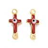 Brass Enamel Connector Charms KK-J302-08G-02-1