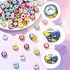 80Pcs 20 Colors Opaque Resin Rondelle European Beads RESI-FS0002-46-2