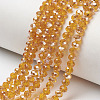 Electroplate Glass Beads Strands EGLA-A034-T4mm-K18-1