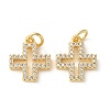 Brass Micro Pave Clear Cubic Zirconia Pendants KK-Q031-35G-01-1