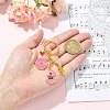 Alloy Enamel Disc & Gramophone & Musical Note Pendant Decorations KEYC-YW00286-04-3
