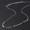 Brass Cable & Flat Sequin Chains Necklaces for Women NJEW-D302-40P-3