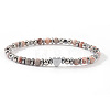 Natural Pink Zebra Jasper Round Beaded Stretch Bracelets EV1340-5-1