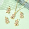 SHEGRACE Brass Micro Pave Clear Cubic Zirconia Pendants XGRQ3P579-633G-5