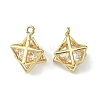 Brass Cubic Zirconia Charms X-KK-G462-50KCG-1