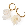 Natural Sea Shell Dangle Hoop Earrings EJEW-JE07355-3