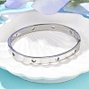 Hollow Heart 304 Stainless Steel Bangles for Women BJEW-Z092-11P-2