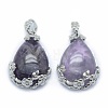 Natural Amethyst Pendants G-P393-B06-1