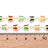 Brass Glass Butterfly Charm Link Chains CHC-T018-11A-G-3