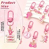 10Pcs 10 Styles Breast Cancer Awareness Ribbon Alloy Enamel Flower Pendant Decorations HJEW-YW00317-3
