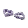 Heart Shape Polymer Clay Rhinestone Beads CLAY-NH0001-09B-08-3