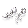 Platinum Rack Plating Alloy Rhinestone European Dangle Charms PALLOY-T048-36P-F-2