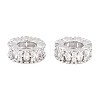 Brass Micro Pave Clear Cubic Zirconia European Beads KK-B186-20P-1