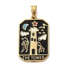 Ion Plating(IP) 304 Stainless Steel Enamel Pendants STAS-Q003-01G-016-1