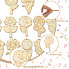 48Pcs 12 Styles Unfinished Blank Wooden Pendants Kit WOOD-CJC0011-15B-3
