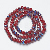Electroplate Opaque Solid Color Glass Beads Strands EGLA-A034-P6mm-I16-2