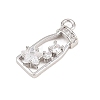 Brass Micro Pave Clear Cubic Zirconia Pendants KK-D225-02P-2