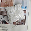 Colth Wedding Ring Pillow with Polyester Ribbon and Alloy Heart PW-WG71097-01-1