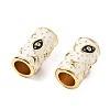 Brass Micro Pave Clear Cubic Zirconia Column European Beads KK-Z114-15G-B-3