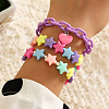 3Pcs 3 Styles Star Plastic Beads Stretch Bracelets WG24BB9-01-1
