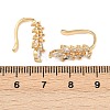 Leaf Brass Micro Pave Clear Cubic Zirconia Cuff Earrings EJEW-F384-20G-5