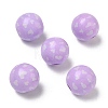 Valentine's Day Spray Painted & Printed Wood European Beads WOOD-L023-03F-1