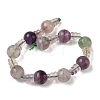 Natural Fluorite 3-Hole Guru Beads Strands G-H064-E10-01-4